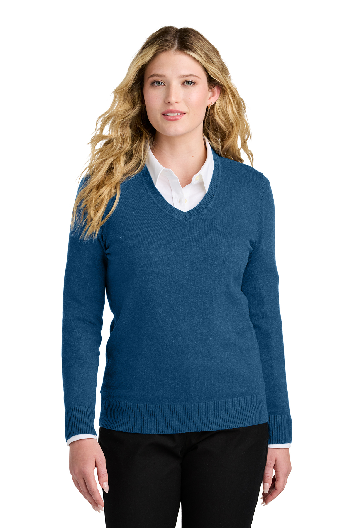 LSW2850 Suéter de cuello en V para mujer PortAuthority de fácil cuidado - Imagen 2