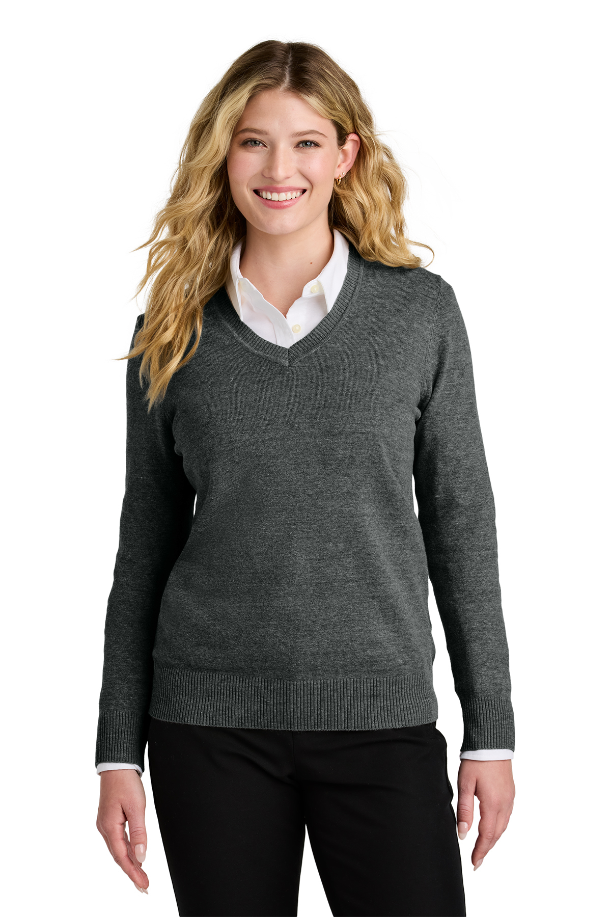 LSW2850 Suéter de cuello en V para mujer PortAuthority de fácil cuidado - Imagen 3