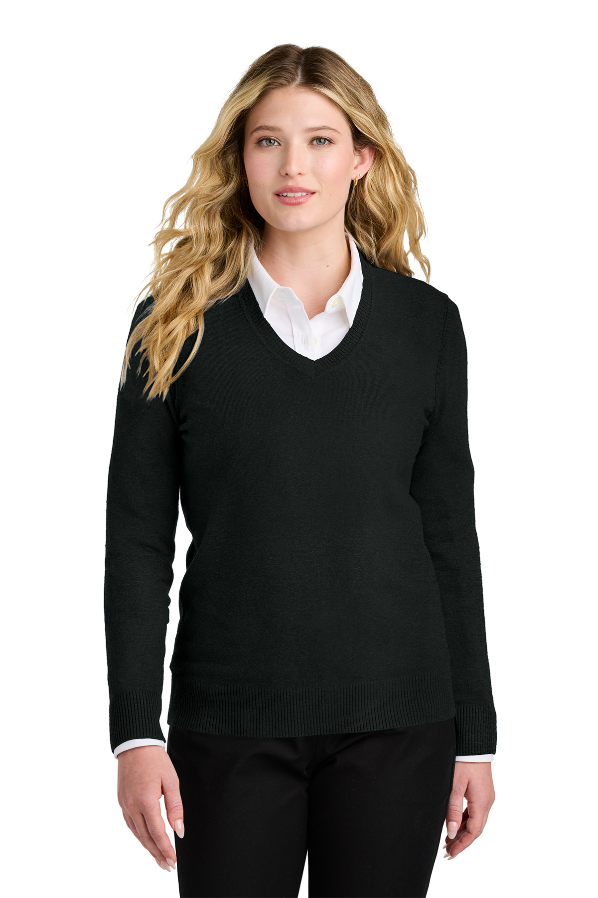 LSW2850 Suéter de cuello en V para mujer PortAuthority de fácil cuidado - Imagen 4