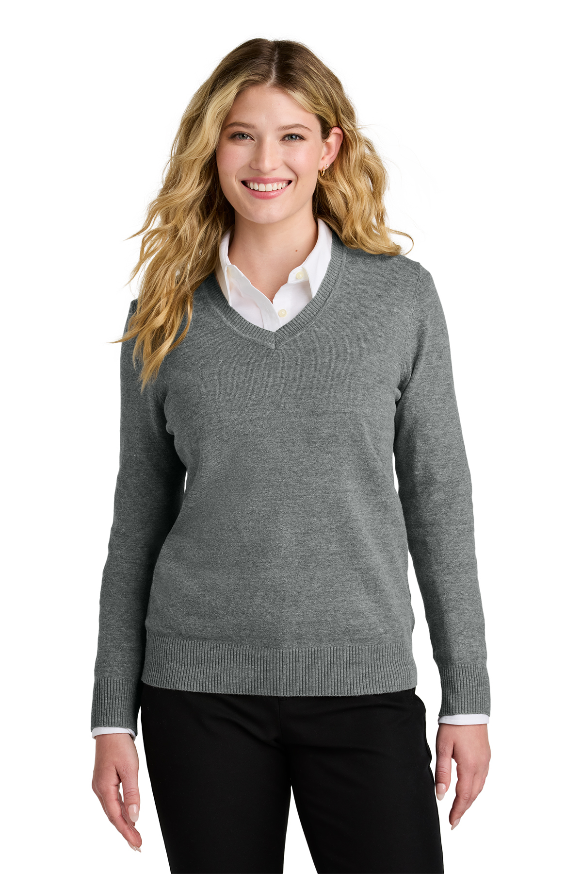 LSW2850 Suéter de cuello en V para mujer PortAuthority de fácil cuidado - Imagen 5