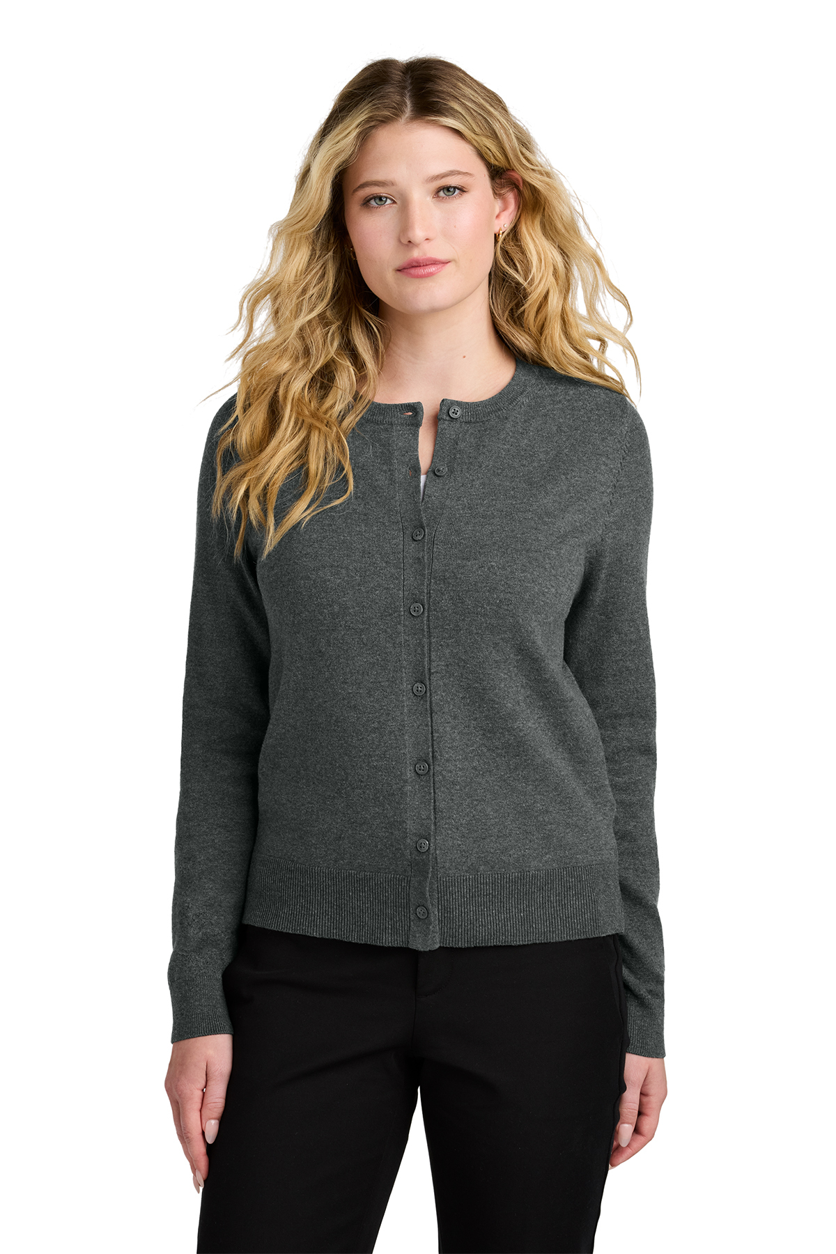 LSW2870 Cárdigan De Cuello Redondo Para Mujer PortAuthority Tejido De Fácil Cuidado - Imagen 2