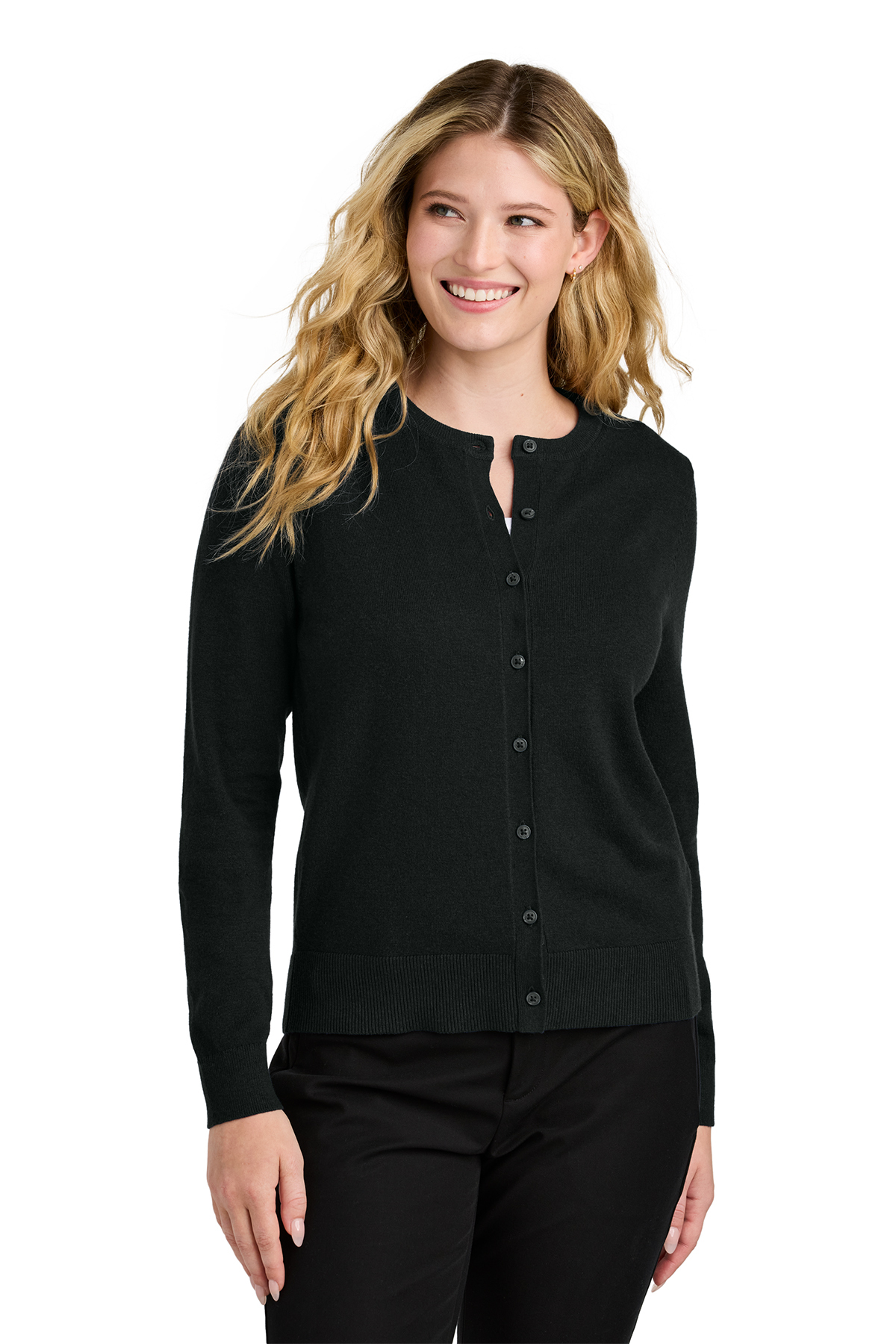 LSW2870 Cárdigan De Cuello Redondo Para Mujer PortAuthority Tejido De Fácil Cuidado - Imagen 3