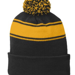 Beanie Sport-Tek® Stripe Pom Pom Beanie STC28