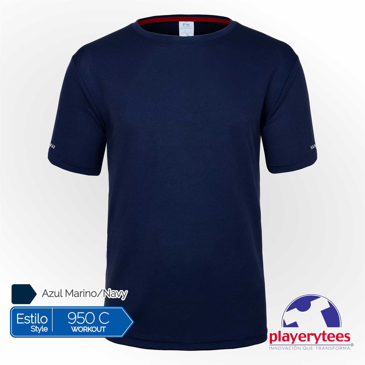 950C Playera Deportiva Playerytees Poliéster Cuello Redondo Caballero - Imagen 8