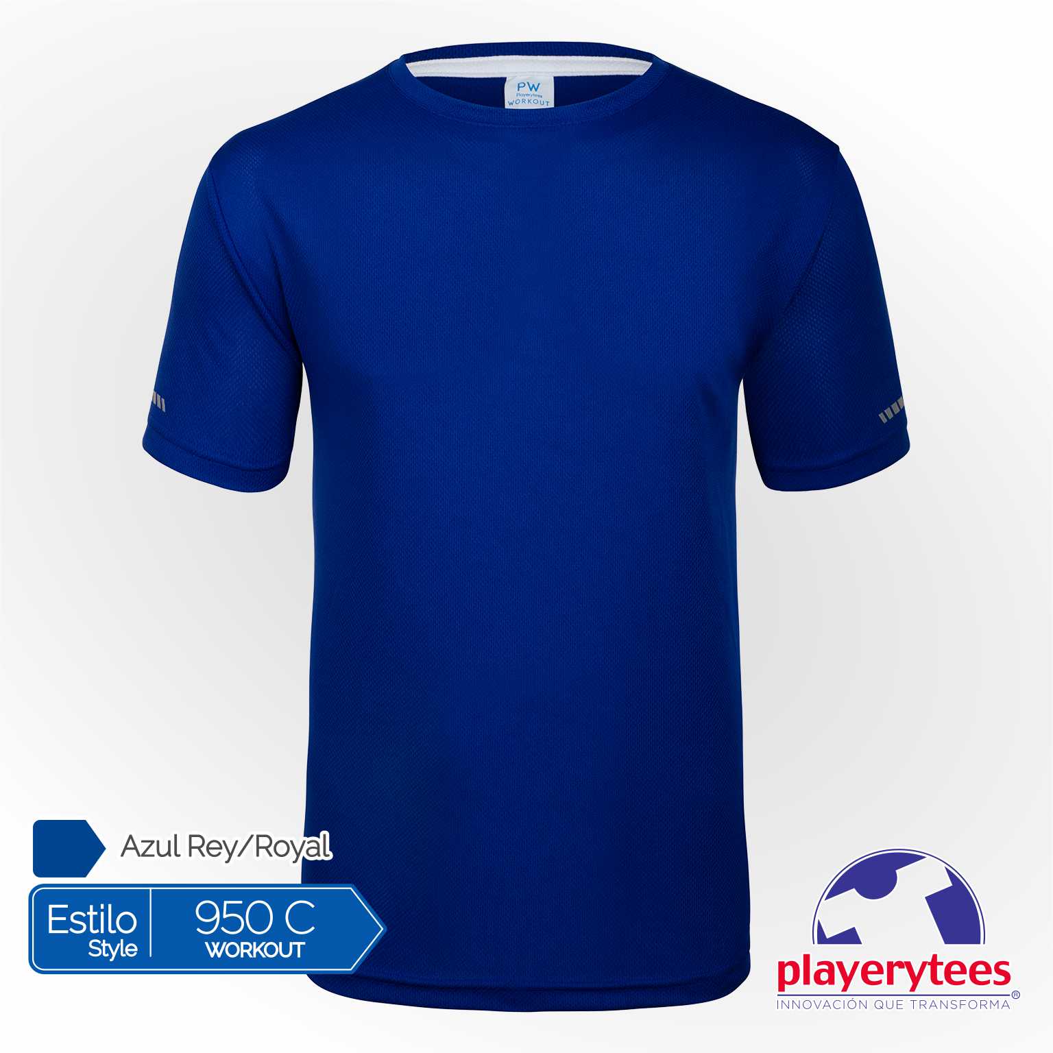 950C Playera Deportiva Playerytees Poliéster Cuello Redondo Caballero - Imagen 3