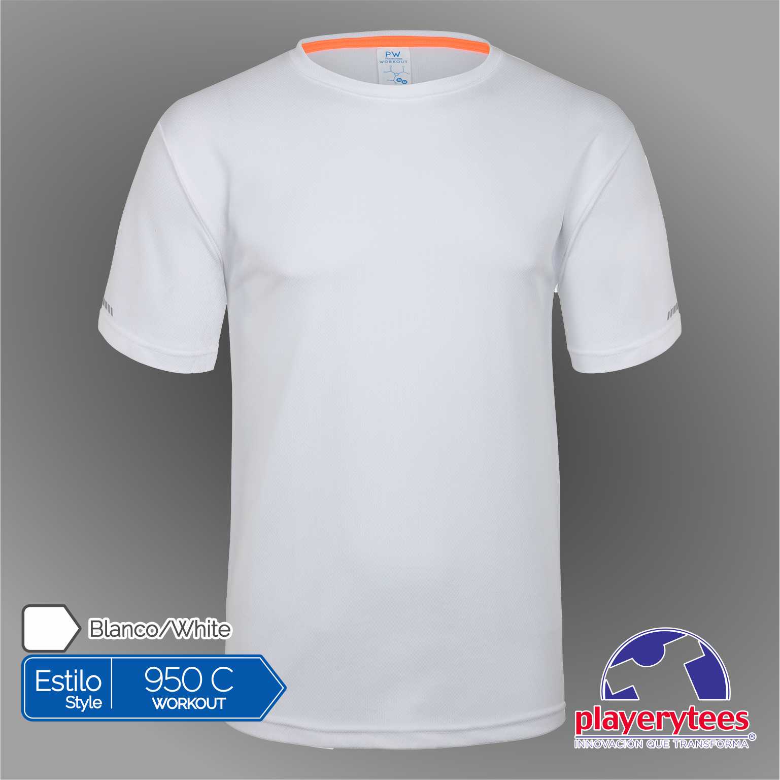 950C Playera Deportiva Playerytees Poliéster Cuello Redondo Caballero - Imagen 4