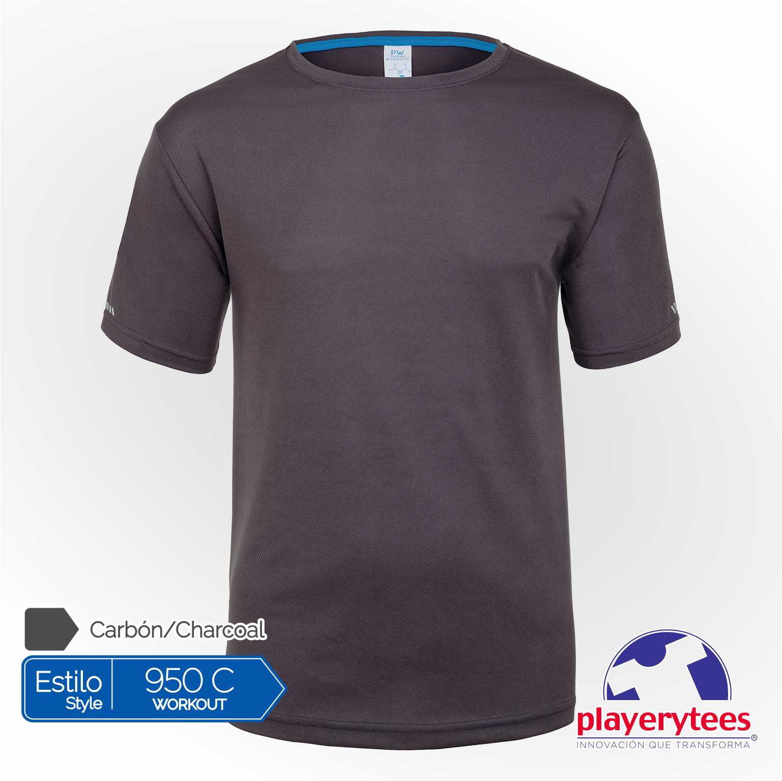 950C Playera Deportiva Playerytees Poliéster Cuello Redondo Caballero - Imagen 5