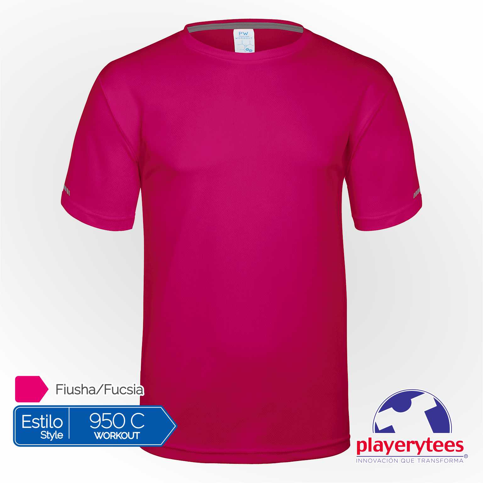 950C Playera Deportiva Playerytees Poliéster Cuello Redondo Caballero - Imagen 6