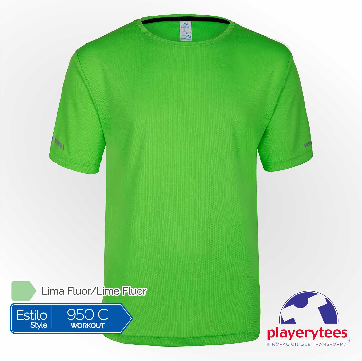950C Playera Deportiva Playerytees Poliéster Cuello Redondo Caballero - Imagen 7