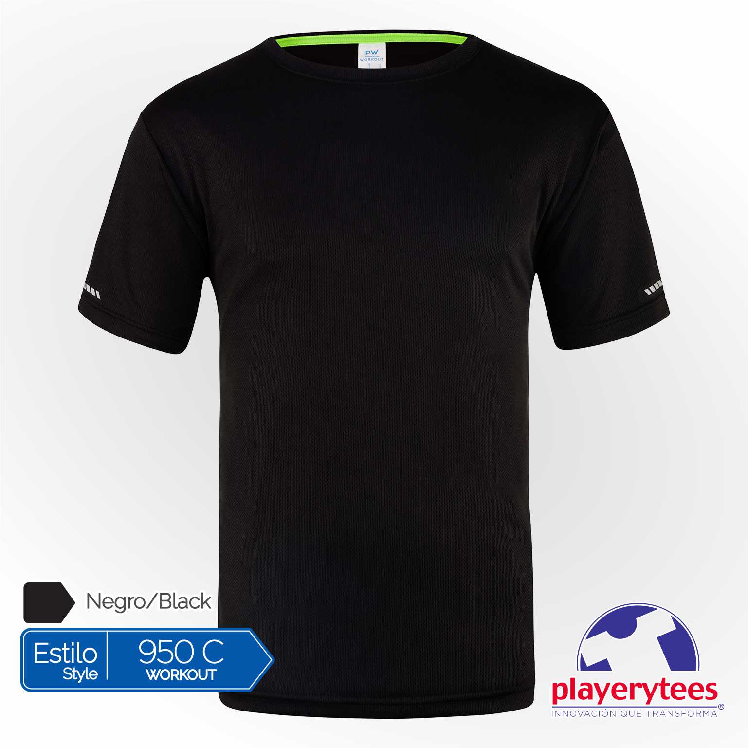 950C Playera Deportiva Playerytees Poliéster Cuello Redondo Caballero - Imagen 10