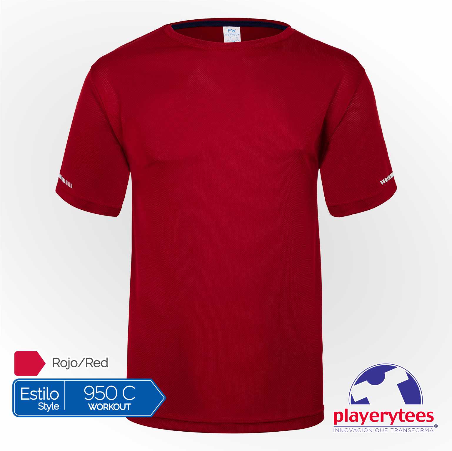 950C Playera Deportiva Playerytees Poliéster Cuello Redondo Caballero - Imagen 11
